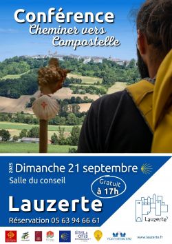 Evènement Conférence : Cheminer vers Compostelle le 21/09/2025 à 17:00 - Lieu :  Salle du conseil - Mairie de Lauzerte 82110 Lauzerte