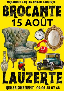 Evènement Grande brocante de Lauzerte le 15/08/2025 - Lieu :  Place  des Cornières 82110 Lauzerte