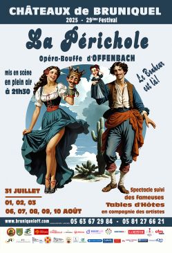 Evènement 29ème Festival des Châteaux de Bruniquel du 31/07/2025 au 10/08/2025 - Lieu :  Esplanade des Châteaux de Bruniquel 82800 BRUNIQUEL