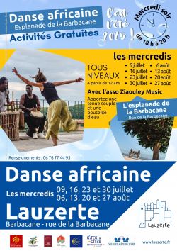 Evènement Sportez-vous bien à Lauzerte avec la Danse africaine du 09/07/2025 au 27/08/2025 - Lieu :  Rue de la Barbacane 82110 Lauzerte