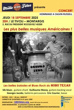 Evènement Hommage Calvin Russell le 18/09/2025 à 20:00 - Lieu :  Salle du Tivoli 45200 MONTARGIS