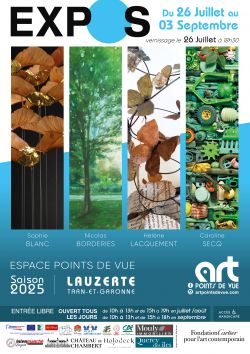 Evènement Exposition d'art actuel du 26/07/2025 au 03/09/2025 - Lieu :  Espace Points de Vue 82110 Lauzerte