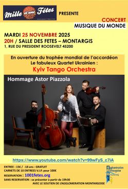 Evènement Kyiv Tango Orchestra le 25/11/2025 à 20:30 - Lieu :  Salle des Fêtes 45200 MONTARGIS