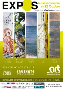 Evènement Exposition d'art actuel du 06/09/2025 au 22/10/2025 - Lieu :  Espace Points de Vue 82110 LAUZERTE