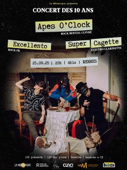 Evènement Concert des 10 ans au 4Bis (Rennes) le 25/09/2025 à 20:00 - Lieu :  Le 360 (ex 4Bis) 35000 Rennes