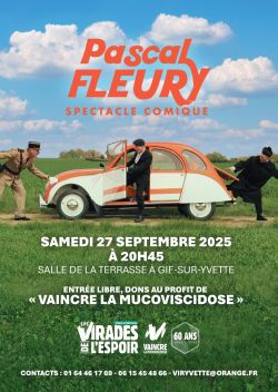 Evènement Spectacle humour chanson virades de l'espoir le 27/09/2025 à 20:45 - Lieu :  Salle de la terrasse 91190 Gif sur Yvette