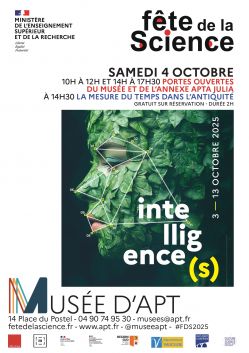Evènement Fête de la science le 04/10/2025 à 14:30 - Lieu :  Musée d'Apt 84400 APT