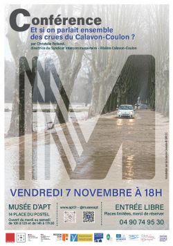 Evènement Et si on parlait ensemble des crues du Calavon-Coulon ? le 07/11/2025 à 18:00 - Lieu :  Musée d'Apt 84400 APT