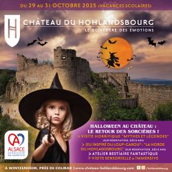 Evènement Le retour des sorcières au château du Hohlandsbourg du 29/10/2025 au 31/10/2025 - Lieu :  Château du Hohlandsbourg 68920 WINTZENHEIM