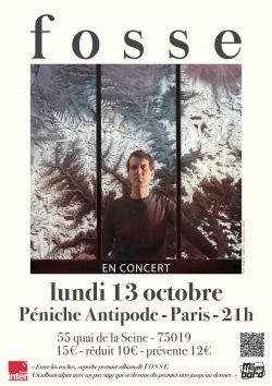 Evènement Concert de Fosse le 13/10/2025 à 21:00 - Lieu :  Péniche Antipode 75019 PARIS