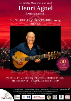 Evènement Henri Agnel, d'Arras à Kaboul... - Musique du monde le 14/11/2025 à 20:30 - Lieu :  Théâtre Mandapa 75013 PARIS