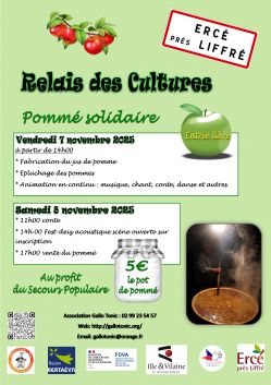 Evènement Pommé solidaire du 07/11/2025 au 08/11/2025 - Lieu :  Relais des cultures 35340 Ercé près Liffré