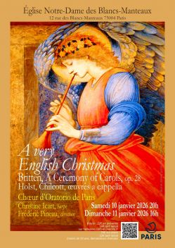 Evènement A very english christmas du 10/01/2026 au 11/01/2026 - Lieu :  Eglise Notre-Dame des Blancs Manteaux 75004 Paris