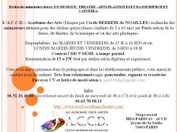 Annonce Offre d’emploi d’animateurs EN MUSIQUE- sep. 2014 - juin 2015 - 75015 paris - Emploi - Animateur culturel - 
