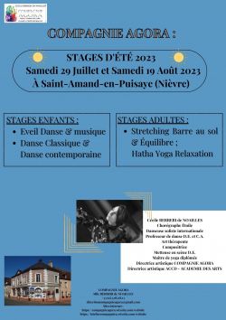 Annonce NOUVEAU STAGE ÉTÉ 2023 - 58310 Saint-Amand-en-Puisaye - Recherche - Stage / Atelier - 